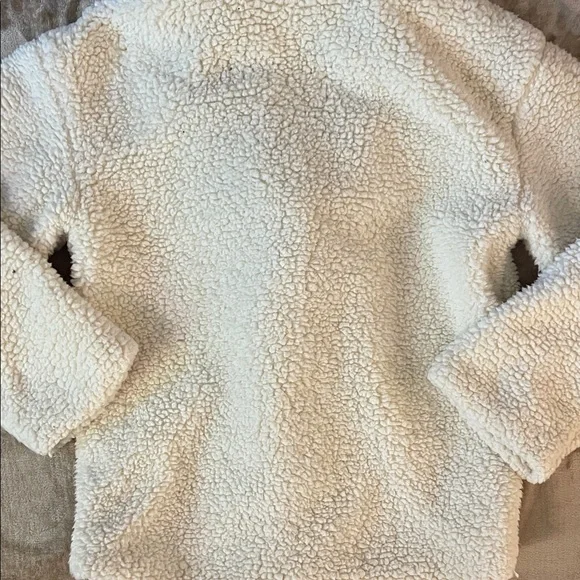 đź‘‘SHEIN Cream Fleece Coat with Leopard Print Accent - Picture 6 of 6